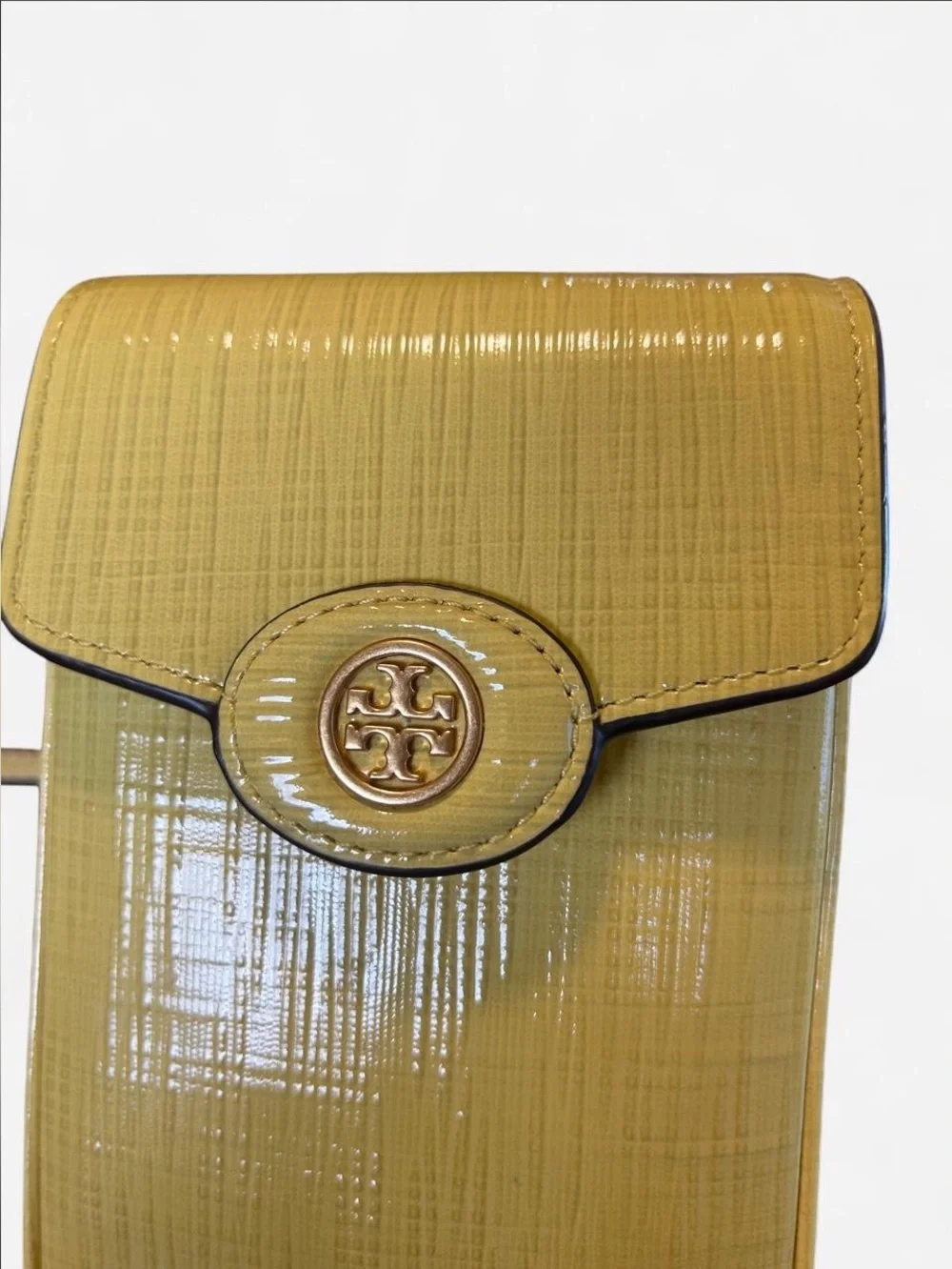 Tory Burch Yellow Crossbody Bag With Textured Surface